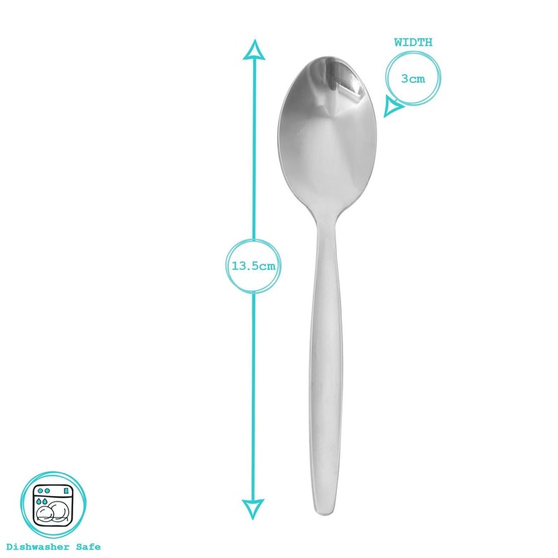 Argon Tableware Economy Stainless Steel Teaspoons - 13.5cm - Pack