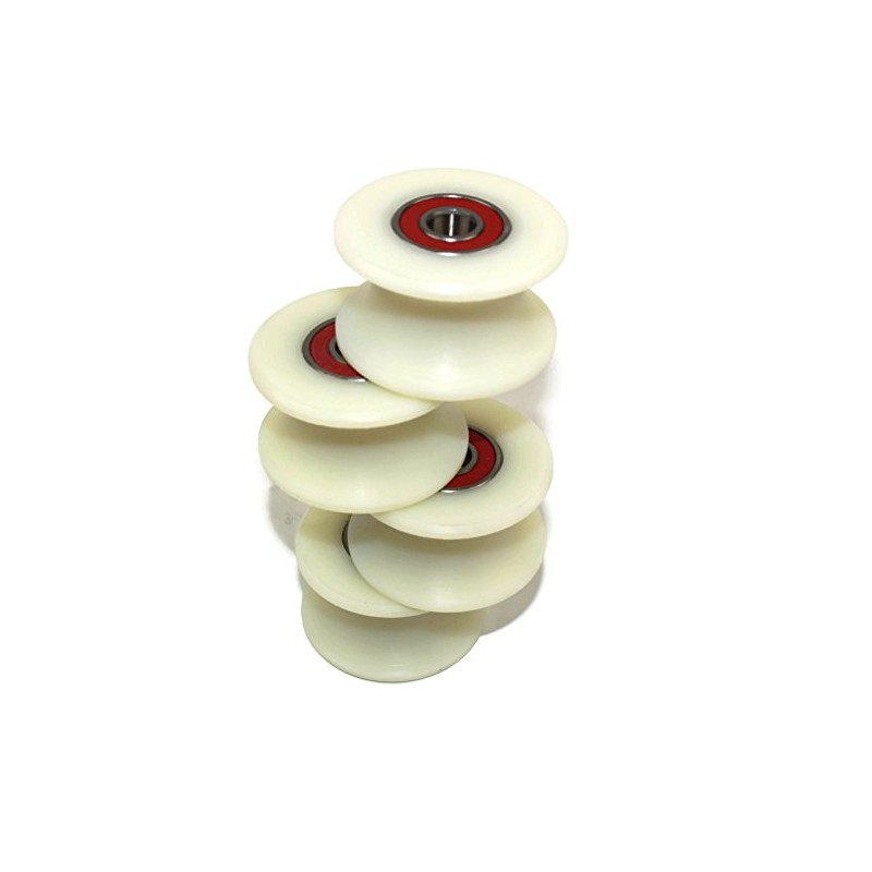 (50-25-10) 4 x 50mm Milled Nylon Pulleys with 25mm Groove
