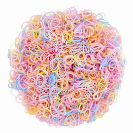3200 Pcs Elastic Rubber Bands Small Hair Ties Hair Rubber Mini Hair Bands Hair Elastics Tiny Soft Holder Ponytails for Girls (Light Multicolor)