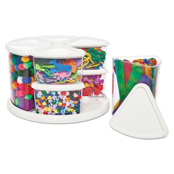 Deflect-O 3901CR Nine Canister Carousel Organizer Plastic 11 1/8 x