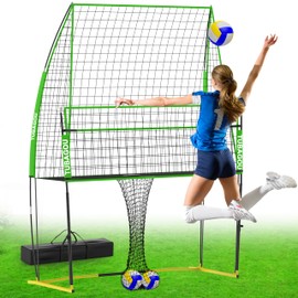 2024 Upgraded Volleyball Training Equipment Net Volleyball Spike Trainer for Indoor and Outdoor Volleyball Practice Net Station, Perfect for Team or Solo Training, Home Volleyball Net