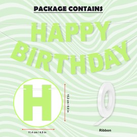 DIY Cucumbar Milk Colour Printed Happy Birthday Banner 10Ft Holograthic Birthday Banner Birthday Party Decoration Supplies