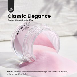 Beetles Dip Powder Barely Pink Color, 25g Dipping Powder Nail Art Starter Manicure DIY Home Salon Long Lasting Dip Nail Art Design No Nail Lamp Needed Gift for Women