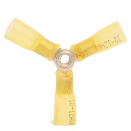 12-10 Gauge 3 Way Yellow Heat Shrink Butt Splice Wire Connector Automotive - Marine Made in USA 10-12 AWG 3-Way (4)