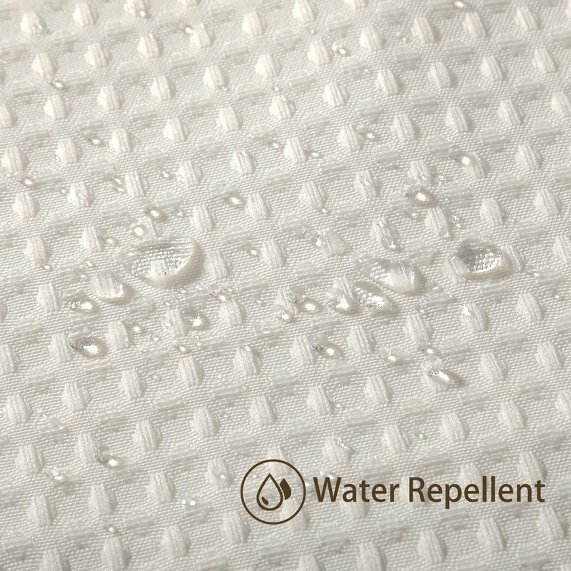 Waffle Weave Shower Curtain with Stainless Steel Hooks - 230