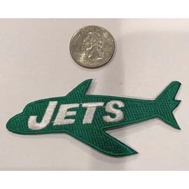New York Jets vintage embroidered iron  on logo patch Approx 3 1/2”x 1 1/2”