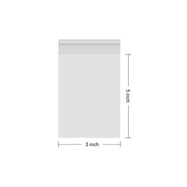 200ct - 3x5 Self Sealing OPP Cello Bags, 1.4 Mils Thick, Adhesive Strip, Safe For Baked Treats, Party Gifts, Cards & More
