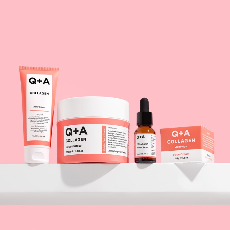Q+A Collagen Hand Cream, Nourishing & Hydrating with Vegetable Collagen,