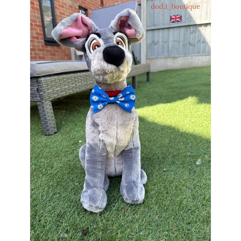 New Dogs Bow Tie Bowtie Summer Flowers red pink blue