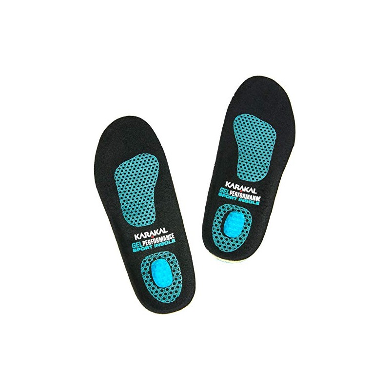 Karakal Insole Sports Insole, Black/Yellow, Size 44-45