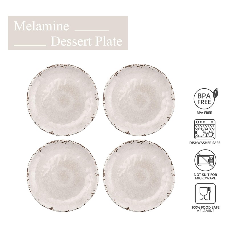 Supreme Housewares Gourmet Art - Plato de melamina (4 piezas,
