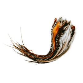 Feather Headz 15 Natural Fluffy Color Hair Feathers - 7''- 12'' Long Natural Fluffy Extension, Feather Extension DIY Kit Eye-Catching Design 10 Micro-link Beads 100% Real Rooster Feathers,1 Count