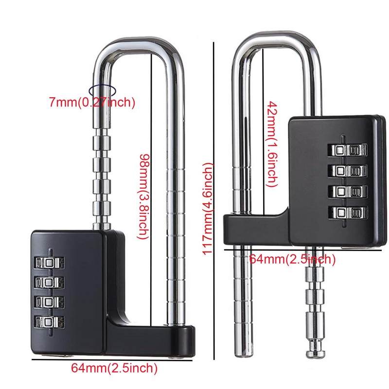 Cabinet Lock,Combination Padlock,U Shaped Padlock,Stainless Steel Gym Locker Lock Code