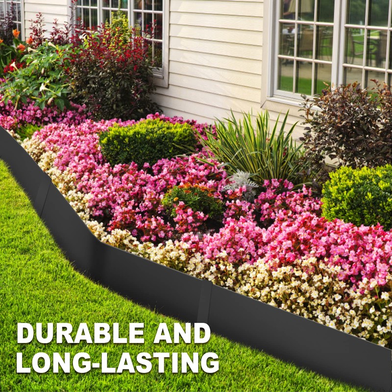 Meyoppm 6 Inch Metal Landscape Edging, 6 Pack Heavy Duty