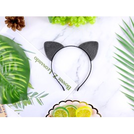 Bonnie Z. Leonardo Furry Padded Grey Cat Ears Headband
