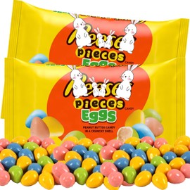 Easter Candy Reece Pieces Peanut Butter Eggs, Bulk 2 Pack, Peanut Butter Milk Chocolate Egg Candies, Pastel Candy Mix for Kids Easter Gifting, Egg Hunts and Basket fillers, 10.8 oz