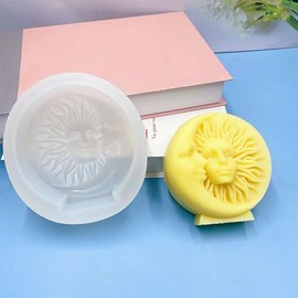 Sun and Moon face Shape Candle Silicone Mold, for Making Candle, Aromatherapy Candles, Handmade Wax Soap, Craft