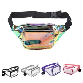 Wilbeva Clear Fanny Pack Belt Bag Stadium Approved for for Women Men, Multi-purpose Transparent Waist Pack-Colorful