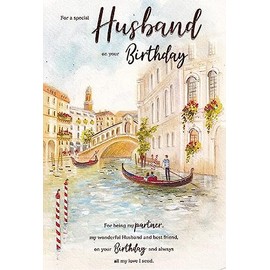International Cards and Gifts Greeting Card (ICG9406) - Husband Birthday - Kisses By The Boat