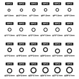 PWGHWG 740 Piece Sealing Rings Set O-Ring Assortment 24 Sizes Seals Nitrile Rubber O-Rings Sealing Rings for Electrical & Hydraulic Applications