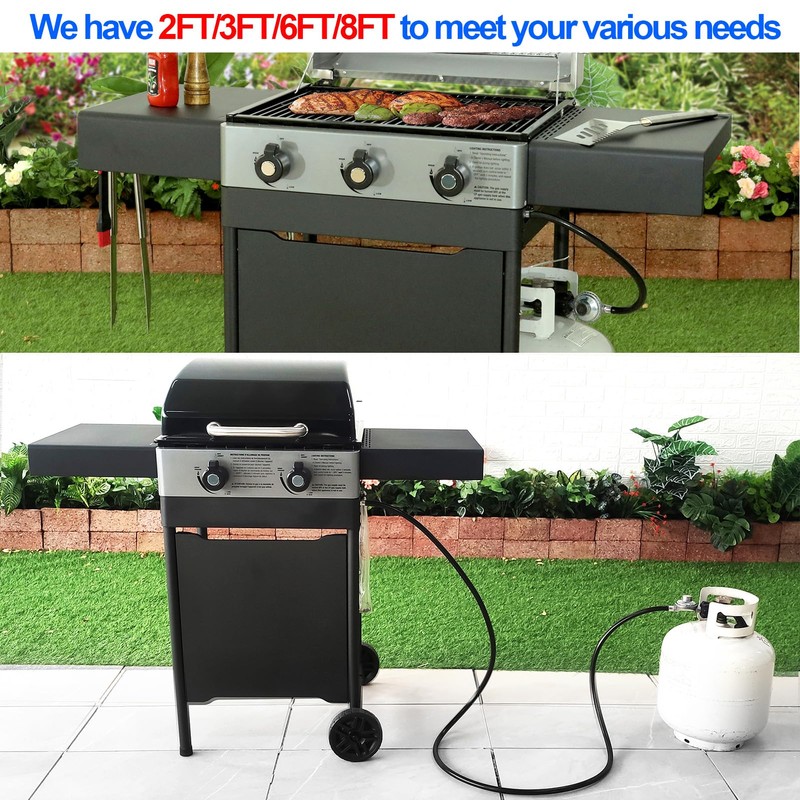 GrillAce 2-Feet propane Gas Grill Regulator and Hose, Replacement for