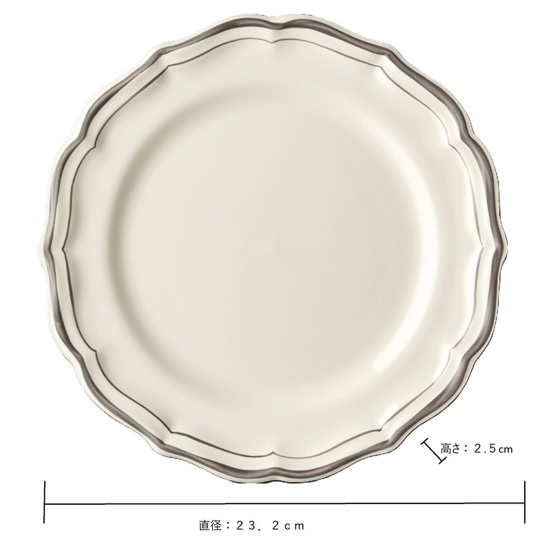 GIEN 1692B6AB Gian Fillet Taupe Dessert Plate