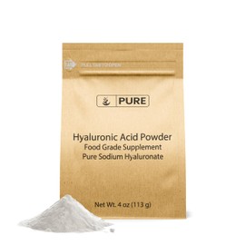 PURE ORIGINAL INGREDIENTS PURE ORIGINAL INGREDIENTS Hyaluronic Acid, Water Soluble, Fine Powder (4 Ounce)