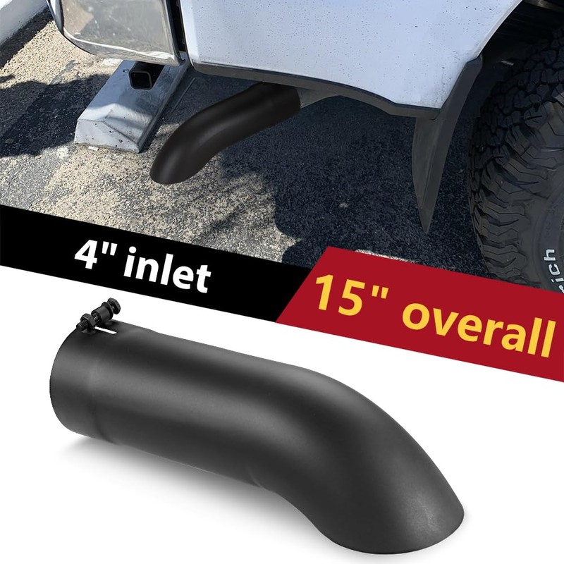 LCGP 4 Inch Inlet Turn Down Bolt On Exhaust Tip,