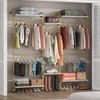 Auromie Gold Wall Mounted Clothing Rack with 5 Hanging Rods,