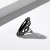 Rhodium Plated Large Black Stone Statement Rings for Women Size