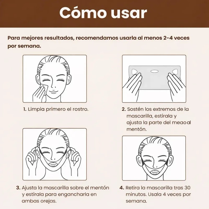 Mascarilla Facial V Line Para Contorno De Rostro 5 Piezas