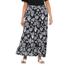 Ulla Popken Women's Plus Size Plus Size Flounce Skirt