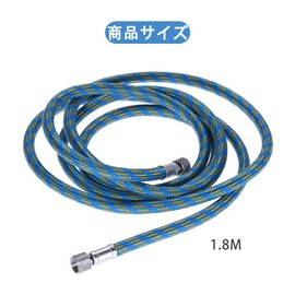 DFsucces Airbrush Hose 1.8M Nylon Braided with Joint Standard 1/8" with 1/4" Size Fitting Connection Hose for Airbrush Air Compressor Connection (Blue)