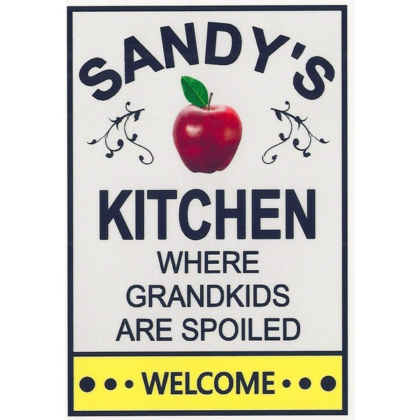 Sandy's Apple Refrigerator Kitchen Magnet. Customize for any name. Where