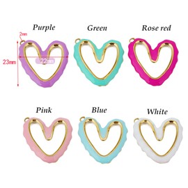 Heart Necklace for Women Pink Heart Pendant Necklace Gold Hollow Heart Necklaces for Birthday Gift