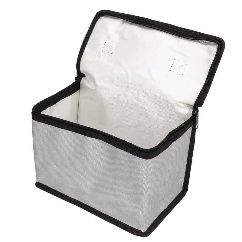 3PCS Lithium Battery Bag with Zipper Portable Fireproof Explosionproof Battery