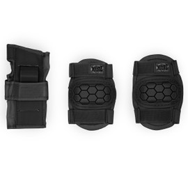 Xootz Kids' Skate Bmx Knee, Elbow and Wrist Protective Set Black Large