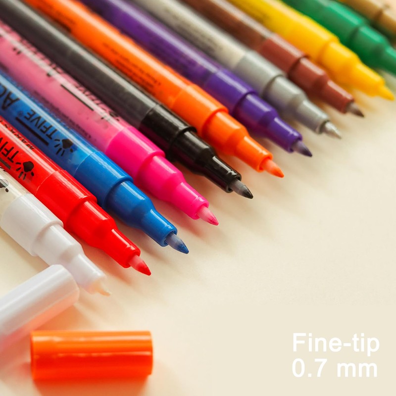 TFIVE White Paint Marker Paint Pens - 2 Pack Acrylic