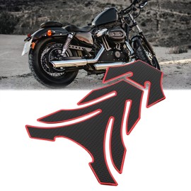F FIERCE CYCLE Motorcycle Tank Pad Tank Protector Fuel Tank Sticker 3D PVC Rubber Pad Red