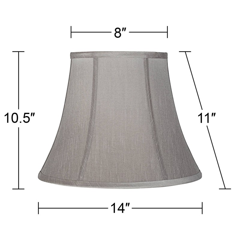 Pewter Gray Large Bell Lamp Shade 8" Top x 14"