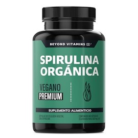 Beyond Vitamins Spirulina Orgánica 100 Natural Alga Espirulina Cápsulas Vcaps Tecnología Veganas 180 Caps