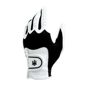 MJ Golf Glove for Men,Golf Premium Synthetic Leather Glove,Worn on Left Hand,Pack of 2(Black-White,L)