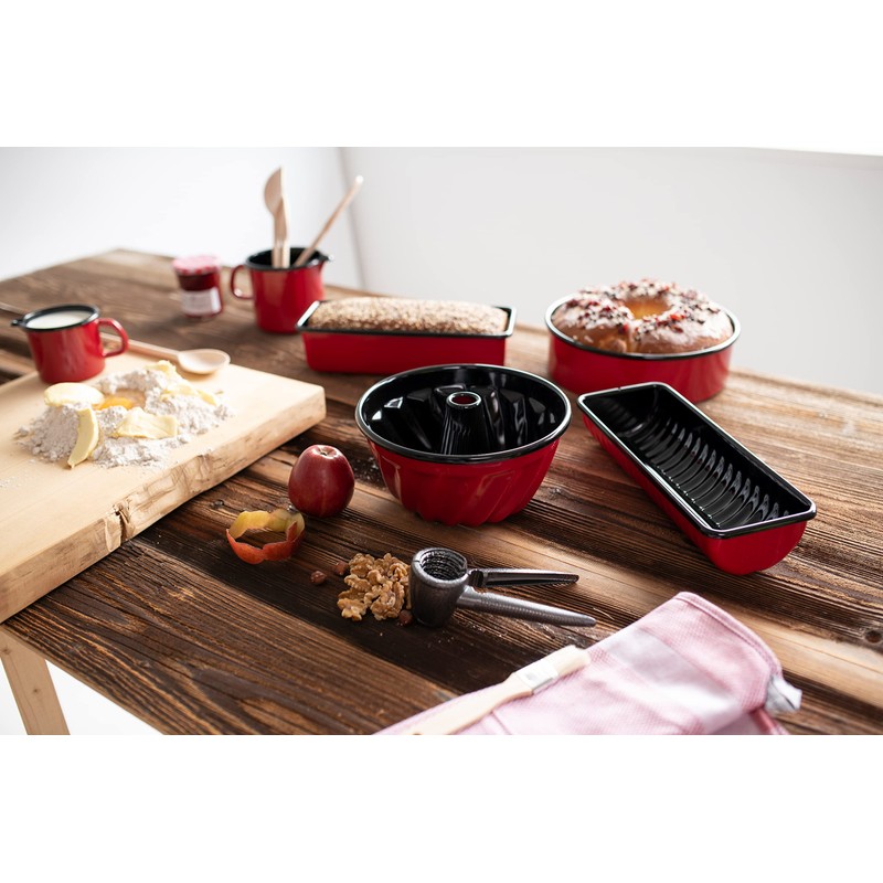 Riess, 0044-020 Egg Pan 20 cm, Enamel, Classic, Colour Red,