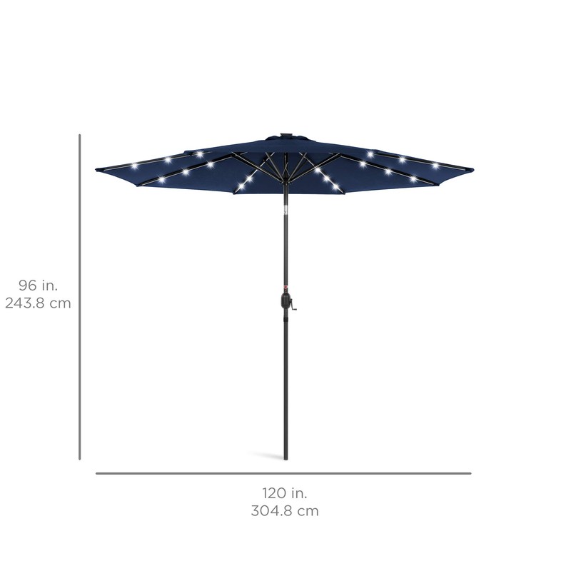 Best Choice Products 10ft Solar Polyester LED Lighted Patio Umbrella