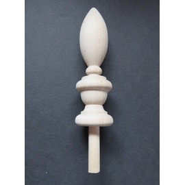 Small Wood Finial 3 3/4 High, 1 Inch Wide. Oak Cherry Maple Walnut Mahogany (Walnut)