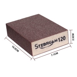 STEBRUAM 5 Pieces Sanding Sponges,Coarse and Fine Sanding Blocks -120 Grits Specifications Sanding Pads,sand sponge Washable and Reusable,Sand Paper Pack for Metal Wood and Wall