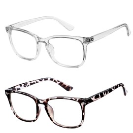 Hycredi Kids Blue Light Blocking Glasses，Anti Eyestrain & UV Protection, Computer Gaming TV Phone Glasses for Boys Girls (Leopard+Clear)