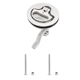 QWORK Boat Cam Latch, Marine 316 Stainless Steel Marine Hatch Pull, Flush Pull Hatch Lift, Marine Slam Latch, Include Installation Screws