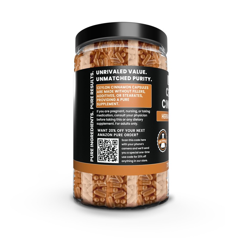 PURE ORIGINAL INGREDIENTS Ceylon Cinnamon (730 Capsules) No Magnesium or
