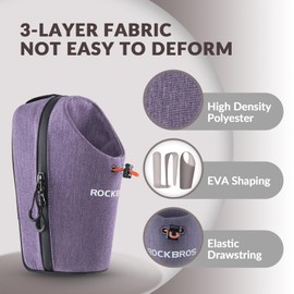 ROCKBROS Bicycle Water Bottle Holder Handlebar Bag Bottle Bag Handlebar Accessories for E Scooters, Folding Bikes, Mountain Bikes, Road Bikes in Purple